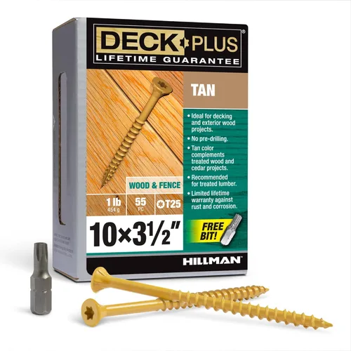 Miniatura 16 de Deck Plus Tornillos para valla y madera exterior con revestimiento epoxi de 3 pulgadas #10 x 3 Torx/Star Drive Incluido, rosca gruesa, tornillo