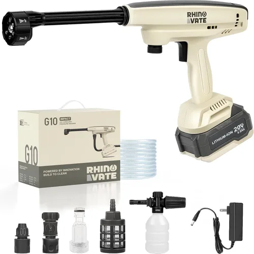 Miniatura 8 de Lavadora a Presión Inalámbrica, 1280 PSI Lavadora de Potencia Portátil, Alimentada por Batería de 4.0Ah con Fuente de Agua Dual, Boquilla 6-en-1