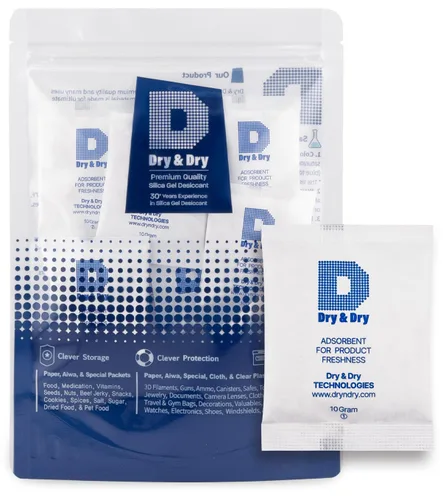 Miniatura 22 de Dry & Dry 0.02 oz [50 paquetes] Paquetes de gel de sílice seguros para alimentos y farmacéuticos desecantes - Paquetes de gel de sílice Tyvek®