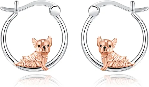 Pendientes de aro de vaca, gato, zorro, cerdo, xolotle, elefante, escorpión, perezoso, pollo, plata de ley 925, hipoalergénicos, regalos de joyería