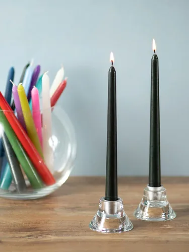 Miniatura 7 de CANDWAX - Velas cónicas de 12 pulgadas, color negro carbón, juego de 4, de combustión lenta, sin aroma, sin humo y sin goteo, perfectas para fiestas