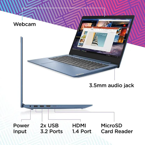 Miniatura 4 de Lenovo IdeaPad 1 - Computadora portátil, pantalla antirreflejante de 14 pulgadas, procesador Intel de cuatro núcleos, gráficos Intel UHD, memoria