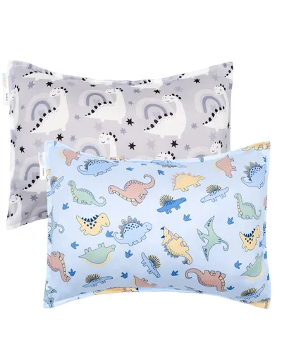 Miniatura 54 de ALVABABY Paquete de 2 fundas de almohada de algodón orgánico para niños pequeños, fundas de almohada para niños de 13 x 18 pulgadas o 12 x 16