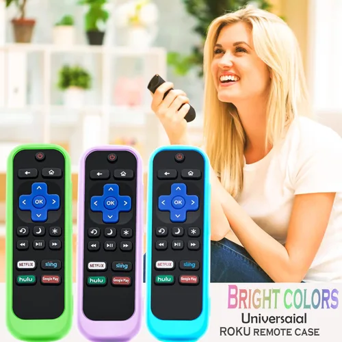 Miniatura 6 de Funda para TCL Roku TV RC280 Remoto, cubierta de batería para Hisense Roku Remoto Reemplazo de Silicona Universal Funda Piel Brillante