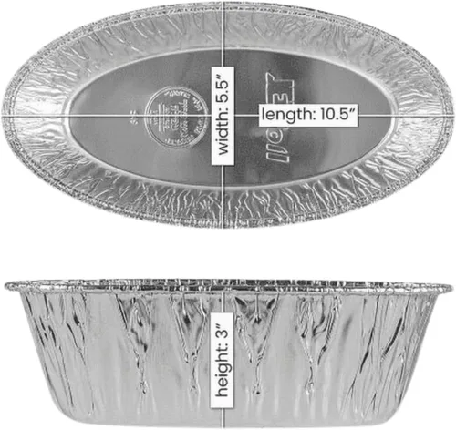 Miniatura 2 de Jetfoil Moldes desechables de aluminio para pan, 3 libras, ovalados, para Acción de Gracias, moldes reciclables para pan, pasteles, brownies