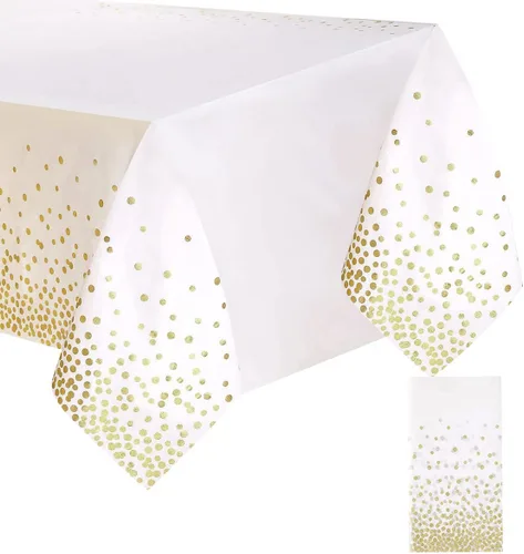Miniatura 27 de 2 Empaques Mantel de Plástico Negro, 54 pulgadas x 108 pulgadas Cubierta de Mesa Rectangular Desechable para Fiestas, Adecuado para Cumpleaños