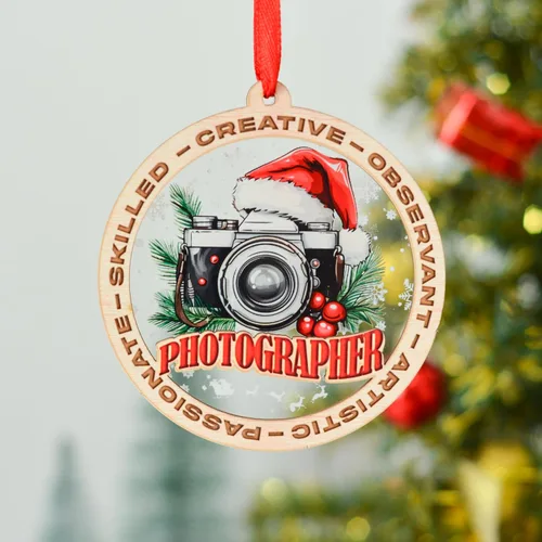 Miniatura 5 de Adorno de Navidad para fotógrafo, adorno de fotógrafo para árbol de Navidad, regalo de Navidad para amantes de la cámara, recuerdo para entusiastas