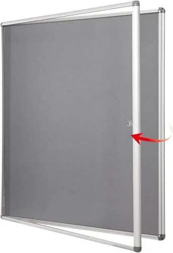 Miniatura 10 de SWANCROWN - Tablero de anuncios con cerradura a prueba de manipulaciones y cerrado para hogar, oficina y escuela, montado en la pared, de tela azul