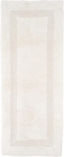 Bedford Home Alfombra de baño larga reversible 100% algodón, color marfil, 24 x 60 pulgadas