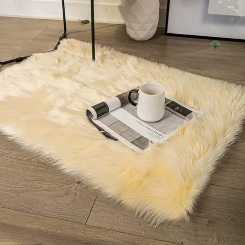 Miniatura 150 de Ashler Home Deco - Tapete de pelo sintético de oveja, mullido, suave, de 2 x 3 pies, lavable a máquina, dormitorio, habitación de los niños, sala