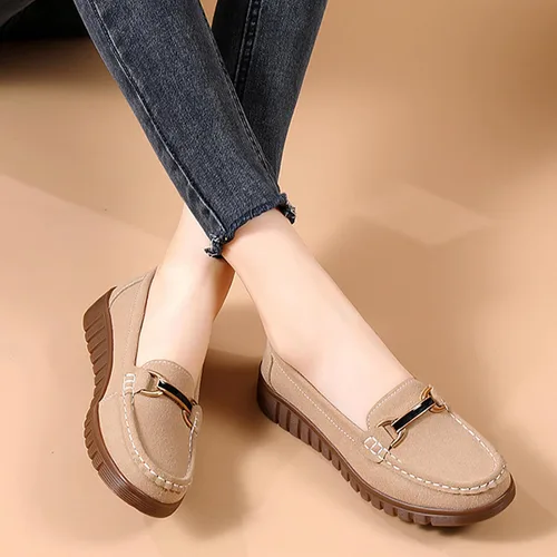 Miniatura 7 de DirraBra Mocasines casuales de gamuza para mujer, cómodos, con plataforma, para caminar, ligeros, antideslizantes, con plataforma
