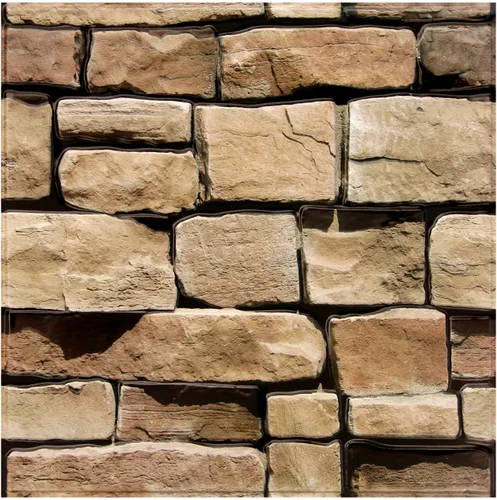 Commomy Azulejos de pared de piedra sintética 3D para despegar y pegar, 10 piezas de 11.8 x 11.8 pulgadas, delgado, ultraligero, PVC, roca, cubierta