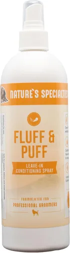 Nature's Specialties Spray rehidratante para perros Fluff and Puff para mascotas, elección natural para peluqueros profesionales, acondicionador sin