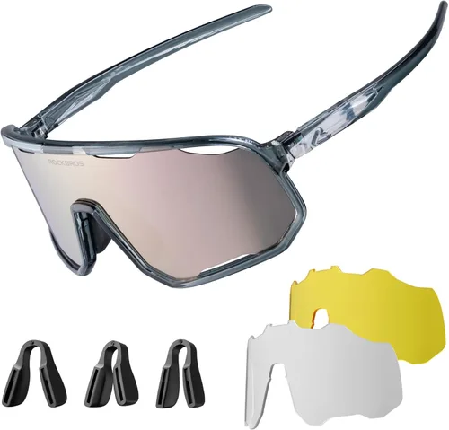 Miniatura 9 de ROCKBROS Polarized Sunglasses for Men Women UV400 Protection Cycling Running MTB Biking Baseball Softball Glasses 3 Lenses Azul profundo