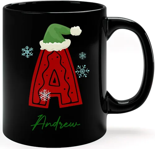 Miniatura 11 de Tazas de café con iniciales de Navidad 2025, taza con monograma, tazas de Navidad personalizadas con nombres, taza para niños, tazas de café, tazas