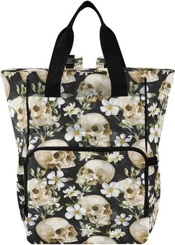 Miniatura 22 de MNSRUU Bolsa de pañales Cráneo Bolsa de pañales Mochila Bolsa de pañales de viaje para bebé Bolsas cambiantes de bebé grande, cute 66, Talla única