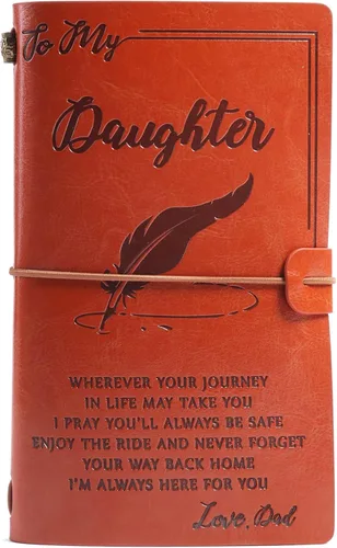 Miniatura 13 de Diario de cuero Live Laugh Love – Diario de tapa feliz, diario de viaje rellenable, encuadernado en cuero, cuaderno inspirador, cuaderno de bocetos