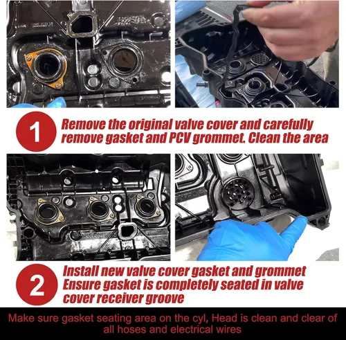 Miniatura 6 de Juego de juntas de tapa de válvula de motor para Honda Accord 2.4L K24 2013-2017, almohadilla de cubierta de cámara de válvula OE 12030-5A2-A01