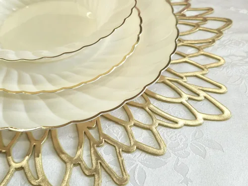 Miniatura 5 de Occasions - Manteles individuales dorados metálicos, A1. Hoja de oro A. Hoja de oro