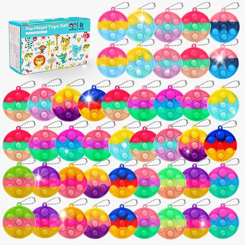 Miniatura 7 de 57 piezas de juguetes antiestrés para fiestas infantiles, paquetes de recuerdos de fiesta para niños y adultos, pequeños premios de aula, caja