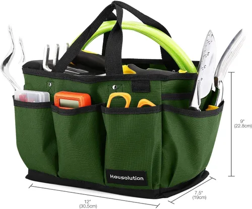 Miniatura 6 de Housolution Bolsa de Jardinería, Bolsa de Almacenamiento de Herramientas de Jardín de Lujo y Organizador para el Hogar con Bolsillos, Resistente al