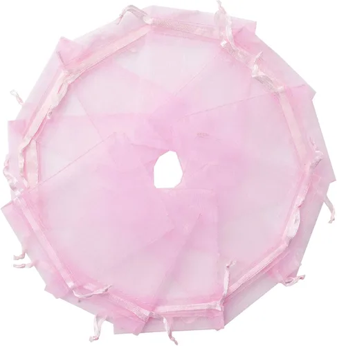 Miniatura 2 de 100 bolsas de organza rosa, bolsas de regalo con cordón transparente de 2 x 3 pulgadas para joyas, aretes, bodas, fiestas, recuerdos de Navidad