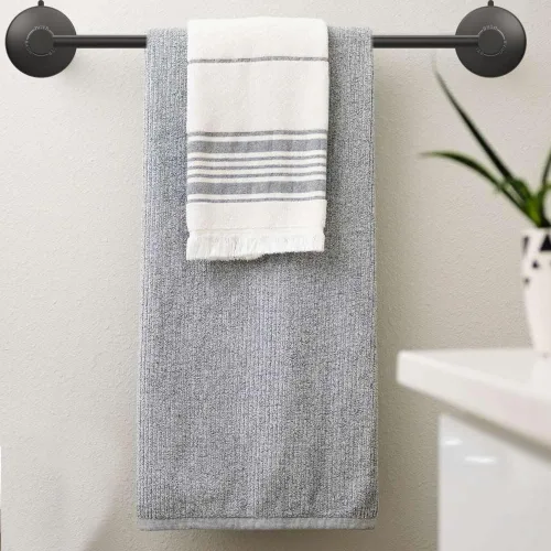 Miniatura 3 de DGYB Barra de Toalla con Ventosa para Baño 17 Pulgadas Soporte de Toalla Negro Mate Toallero de Acero Inoxidable Premium para Cocina Montado