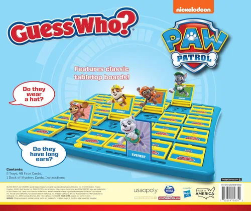 Miniatura 2 de ¿Adivina quién? Juego de mesa de Patrulla Canina, con Chase, Rocky, Skye y más, juego de deducción familiar con licencia oficial de Nickelodeon