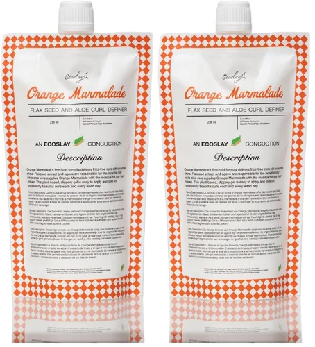 Miniatura 6 de Ecoslay Gel definidor de rizos de mermelada naranja, fijación duradera para cabello ondulado, rizado, enrollado y rizado, gel para peinar rizos