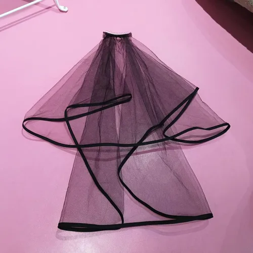 Miniatura 4 de umbresen Velos de novia velos de novia para mujer, velos cortos de tul blanco con borde de cinta con peine para novias, despedidas de soltera