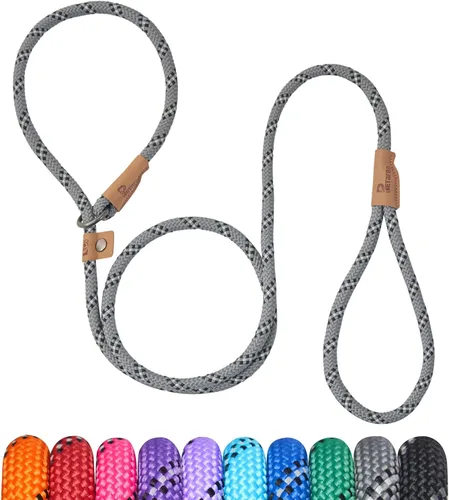 Miniatura 23 de Correa deslizante de 5 pies para perro, correa de cuerda resistente para perros pequeños, medianos y grandes, correa de entrenamiento sin tirones