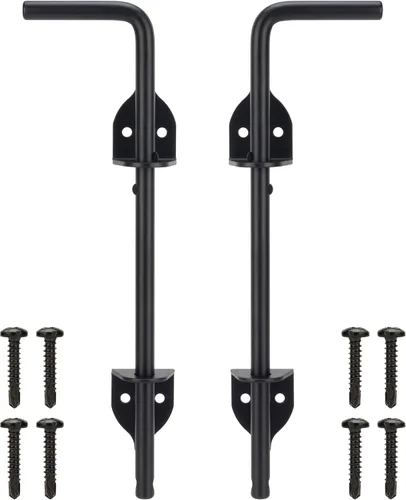Miniatura 14 de Barra de caída de 24 pulgadas para tornillo de bastón de puerta resistente, pestillo de suelo para puertas de madera, tope de puerta para vallas