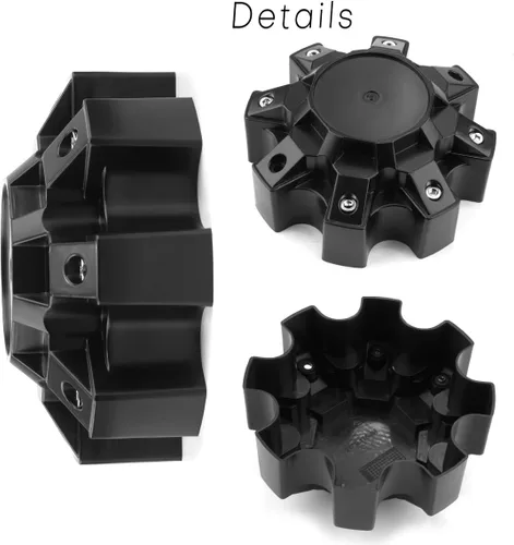 Miniatura 6 de Tapones centrales de rueda de 6.811 in 6.81 pulgadas para HPD/HD Off-Road Off-Road Negro satinado V2 Hybrid Off-Road Truck Wheel 8 Lug