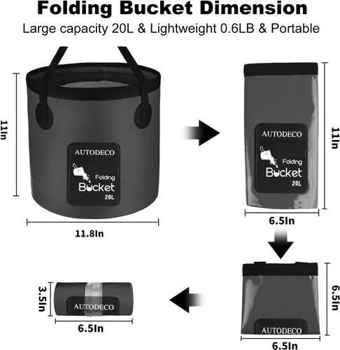Miniatura 2 de Cubo plegable Contenedor de 5 galones Cubo de agua plegable Lavabo portátil 20L