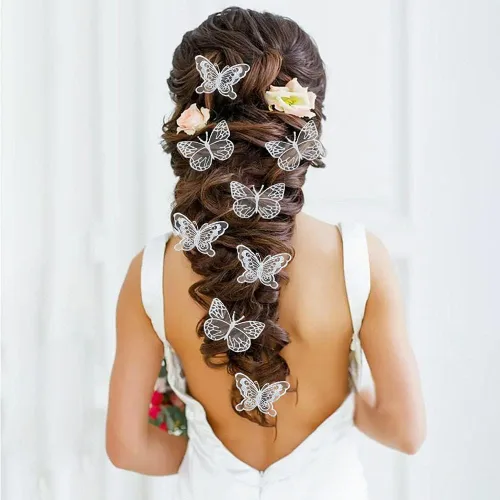 Miniatura 5 de 30 PCS Parches de Aplique de Mariposa de Encaje Bordado para Coser/Planchar, Parches de Organza Aplique de Mariposa para Vestido de Novia de Boda