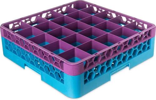 Miniatura 117 de Carlisle FoodService Products RG9-214 OptiClean Estante de vidrio con 9 compartimentos con 2 extensores, 7.12 pulgadas, polipropileno, azul
