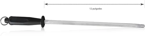 Miniatura 2 de Cuchillo negro profesional del acero de carbono que afila el acero, negro 12 pulgadas