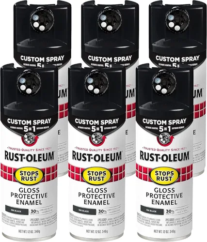 Miniatura 118 de Rust-Oleum 376855 - Pintura en aerosol antióxido personalizada 5 en 1, 12 onzas, color negro mate, (paquete de 1)