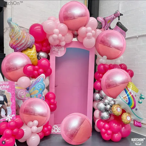 Miniatura 8 de KatchOn, Globos de papel aluminio de color rosa claro, 22 pulgadas, paquete de 6 unidades, globos de Mylar rosa claro para decoraciones de Navidad