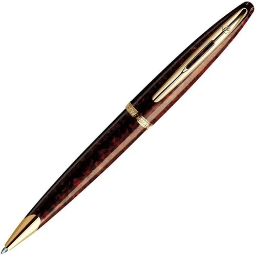 Miniatura 11 de Pluma estilográfica Waterman Carene Deluxe con punta mediana de oro macizo y tinta azul (S0699940), negro, dorado (Black Sea and Gold)