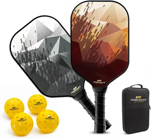 Miniatura 7 de PodiuMax Carbon Fiber Pickleball Paddles, 11mm 13mm Hexa Polymer Core for Power&Control&Spin, Fiberglass Pickleball Paddle Set of 2, Lightweight