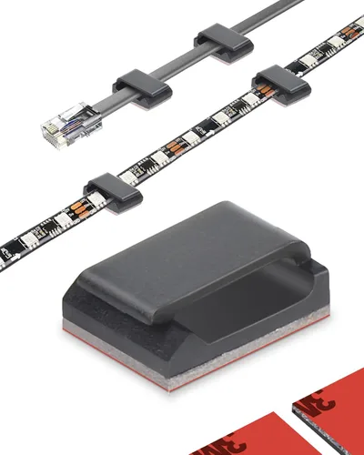Miniatura 9 de Clips autoadhesivos para cables de gestión ordenada, paquete de 100 abrazaderas para fijar la luz LED