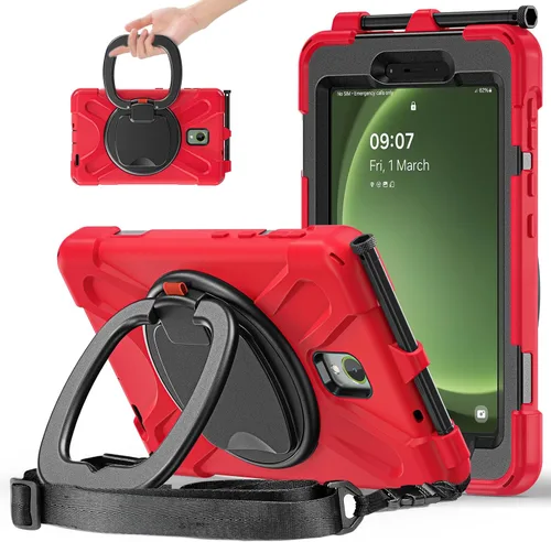 Miniatura 26 de 360 Rotation Case for Galaxy Tab ActivePro/Tab Active4 Pro/Active 5 Pro 10.1" Sturdy Cover Rotate Ring Stand Shoulder Carrying Strap Hand Strap