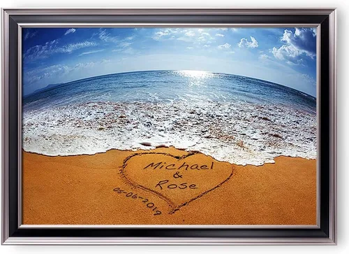 Miniatura 79 de Arte enmarcado de vacaciones con nombres de pareja en sillas de cubierta, regalo de amor perfecto para aniversario, boda. Con diferentes estilos