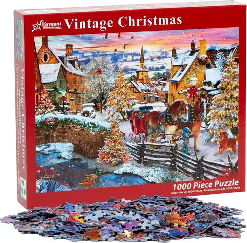 Miniatura 4 de Vermont Christmas Company Rompecabezas de Navidad vintage de 1000 piezas