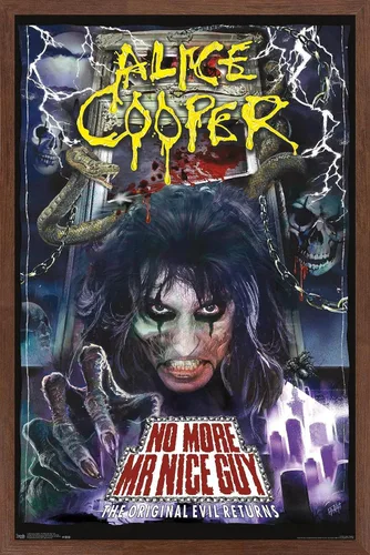 Miniatura 15 de Trends International Alice Cooper - Póster de pared No More Mr. Nice Guy, 14.725 x 22.375 pulgadas, versión enmarcada de madera de granero