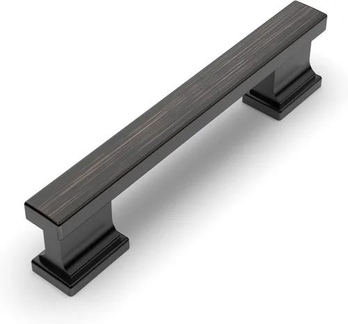 Miniatura 23 de Amerdeco - Paquete de 6 perillas en negro mate para gabinete, un solo orificio de 1.46 pulgadas, manijas para armarios, tiradores rectangulares