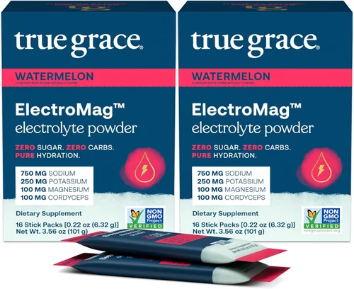 Miniatura 12 de True Grace ElectroMag - 16 paquetes de barras (paquete de 2) - Pomelo - Polvo de electrolitos para una hidratación rápida - sodio, potasio, magnesio