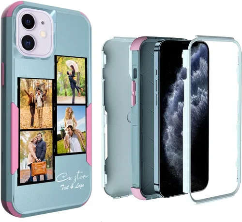 Miniatura 71 de Funda de fotos personalizada para iPhone 11 Apple Phone Plaid Collage - Imagen personalizada para hacer fotos en 3 híbridos gruesos resistentes