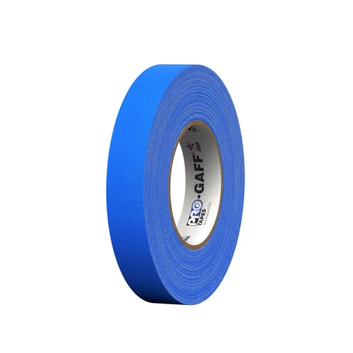 Miniatura 5 de Cinta Pro Gaff Gaffers de 1 pulgada de longitud de 55 yardas de longitud, color azul eléctrico mate. Cinta de alta resistencia de alta calidad